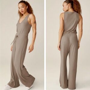 Beyond Yoga Ribbed Knit Wide Leg Jetsetter Jumpsuit